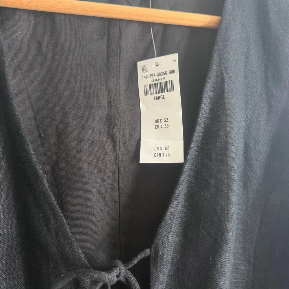 Abercrombie & Fitch Black Linen Tie-Front Tank Top - Picture 2 of 2